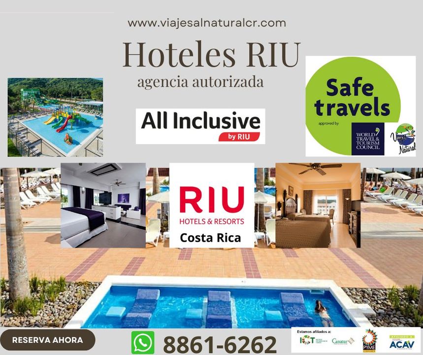 Ya pueden consultar las tarifas de promoción de temporada baja los Hoteles Riu Guanacaste y Palace con muestra agencia de